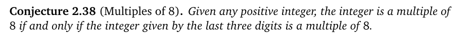 Solved Conjecture 2.38 (Multiples of 8). Given any positive | Chegg.com