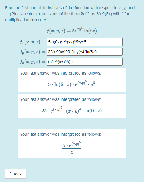 Solved Find the first partial derivatives of the function | Chegg.com