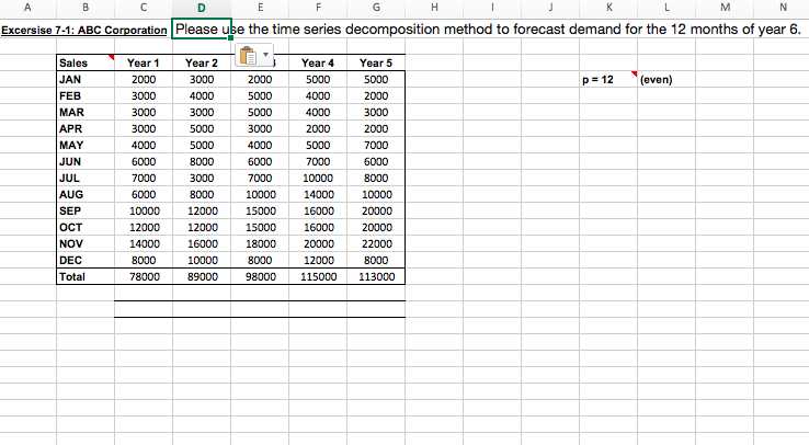 Solved N Excersise 7 1 Abc Corporation Please Use The Ti Chegg Com