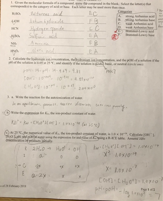 Solved 4. Connect the conjugate acid/base pairs in the below | Chegg.com