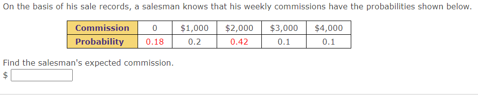 Solved On The Basis Of His Sale Records, A Salesman Knows | Chegg.com