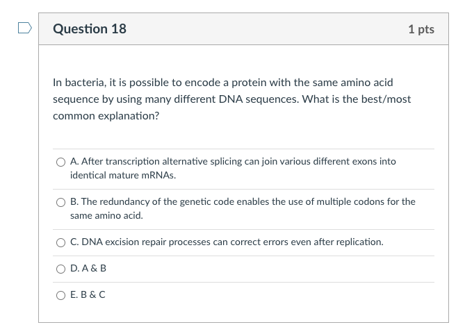 Solved In bacteria, it is possible to encode a protein with | Chegg.com