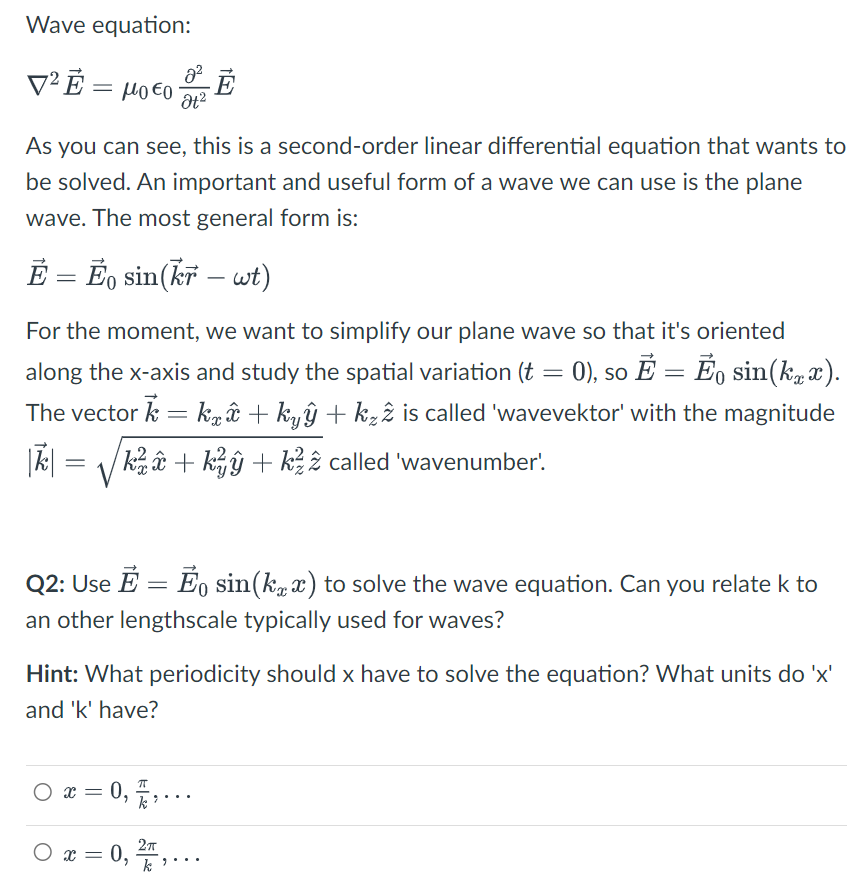 Solved This activity should show you how to solve the wave | Chegg.com