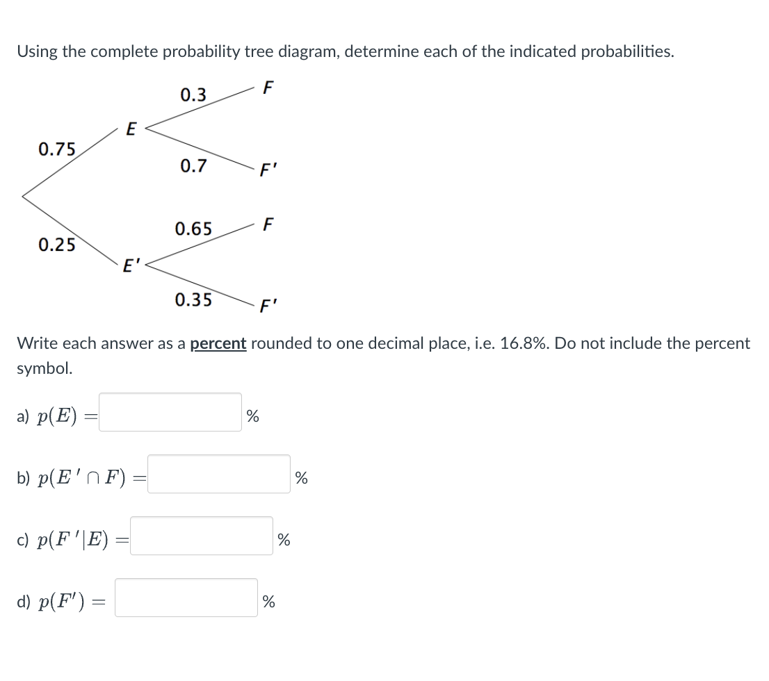 Solved Using the complete probability tree diagram, | Chegg.com