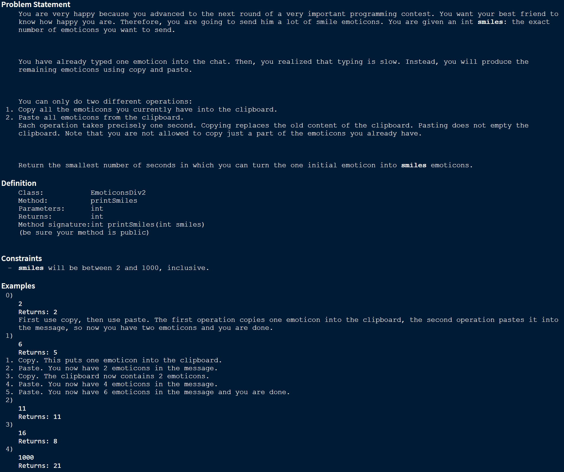 Solved Problem Statement You are very happy because you | Chegg.com