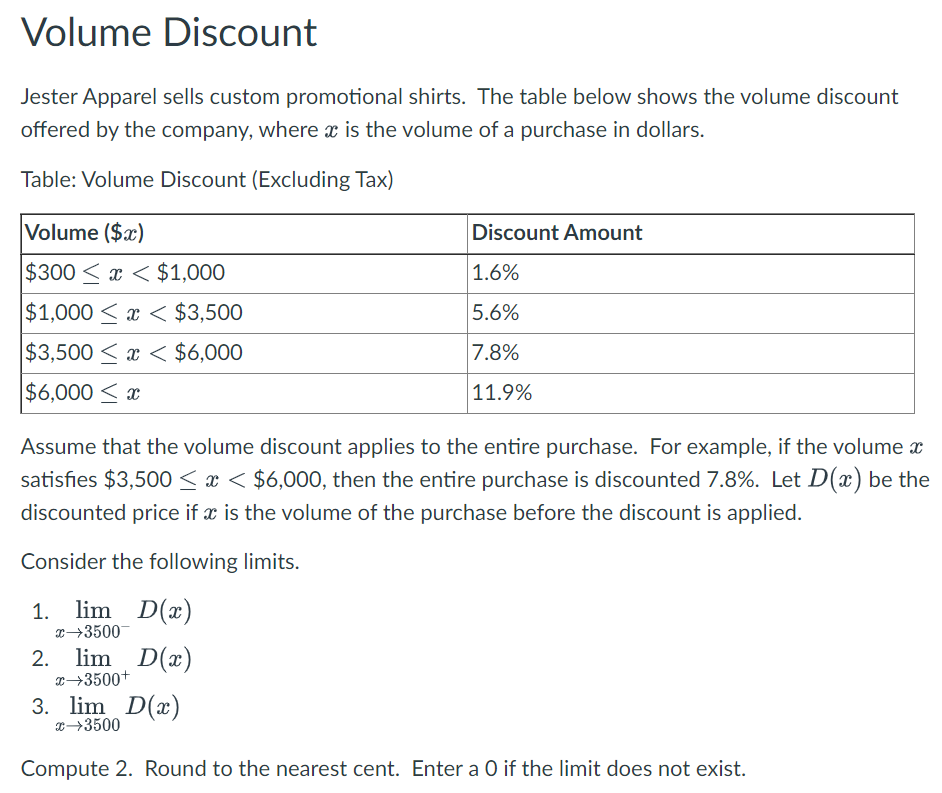 Solved Volume Discount Jester Apparel sells custom | Chegg.com