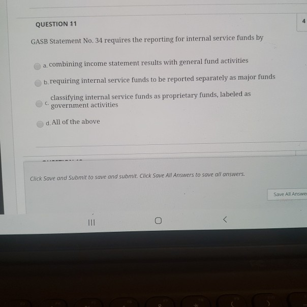 Solved QUESTION 11 GASB Statement No. 34 Requires The | Chegg.com