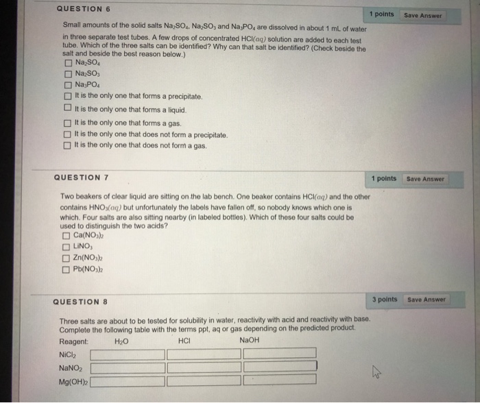 Solved QUESTION 6 1 points Save Answer Small amounts of the | Chegg.com