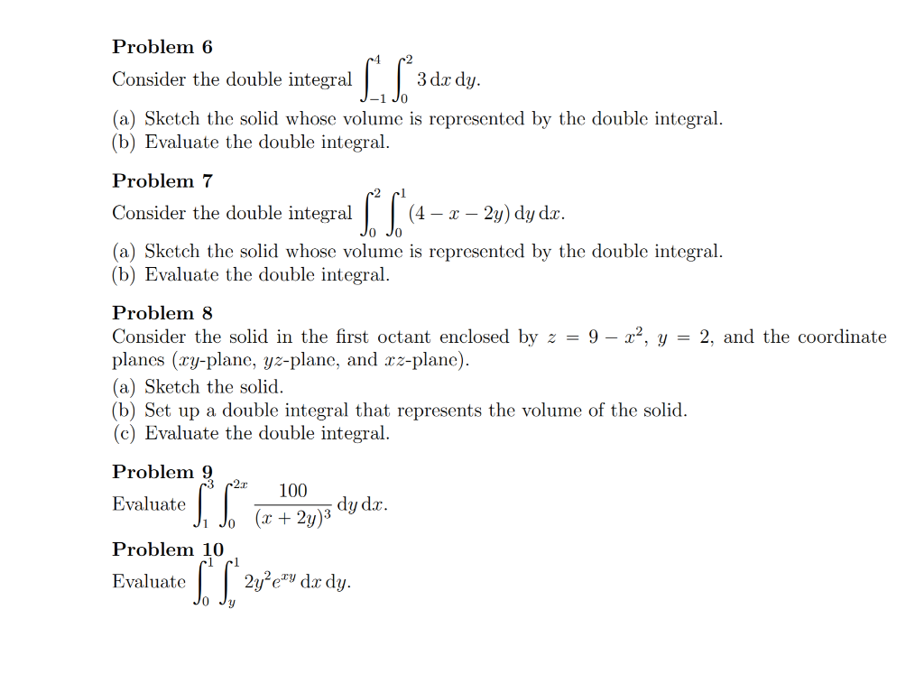 Solved Problem 6 Consider the double integral | | Г.Г заг. 3 | Chegg.com