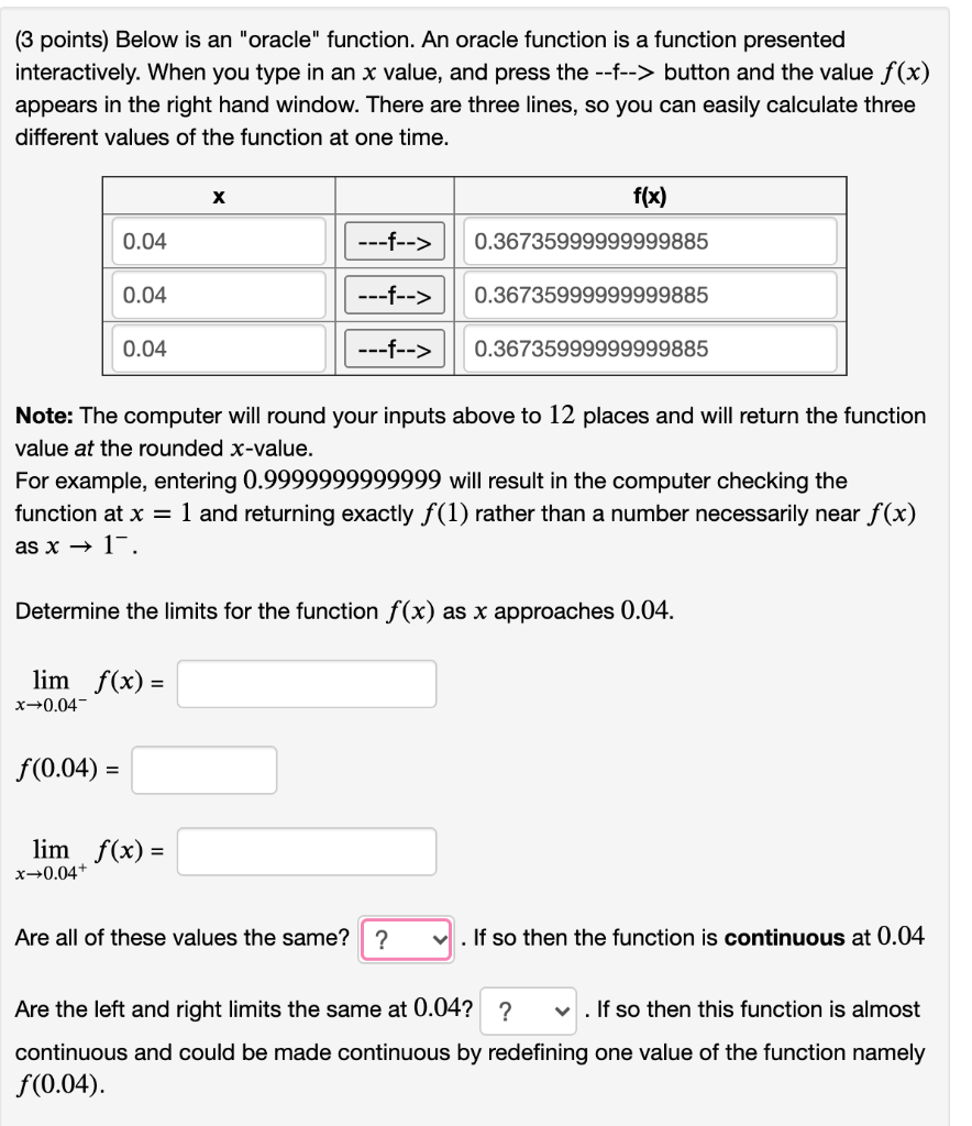 Solved (3 points) Below is an "oracle" function. An oracle | Chegg.com