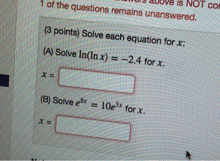 Solved s aDOve IS NOT co 1 of the questions remains | Chegg.com