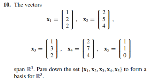 Solved 10. The vectors | Chegg.com