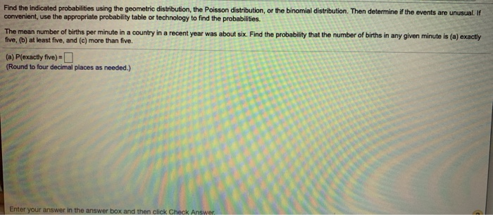 Solved Find The Indicated Probabilities Using The Geometric | Chegg.com