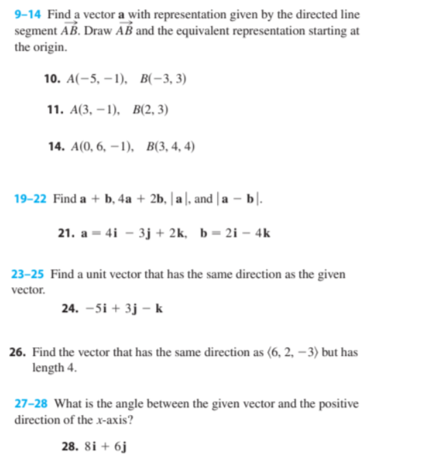 Solved 9-14 Find A Vector A With Representation Given By The | Chegg.com