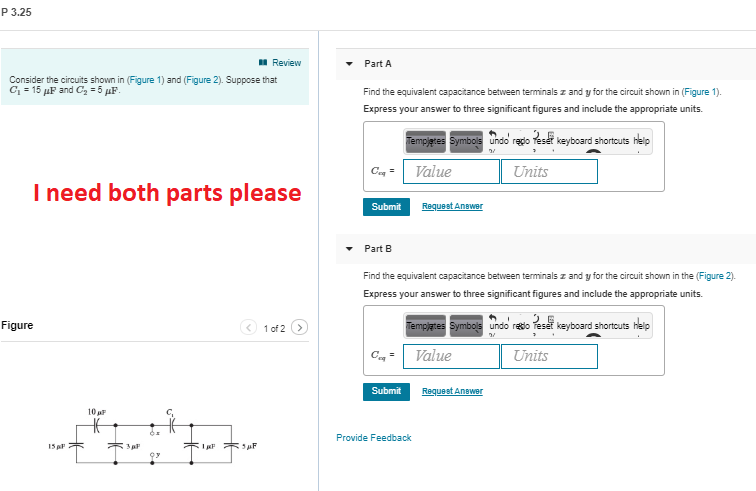 Solved P 3.25 Review Part A Consider the circuits shown in | Chegg.com