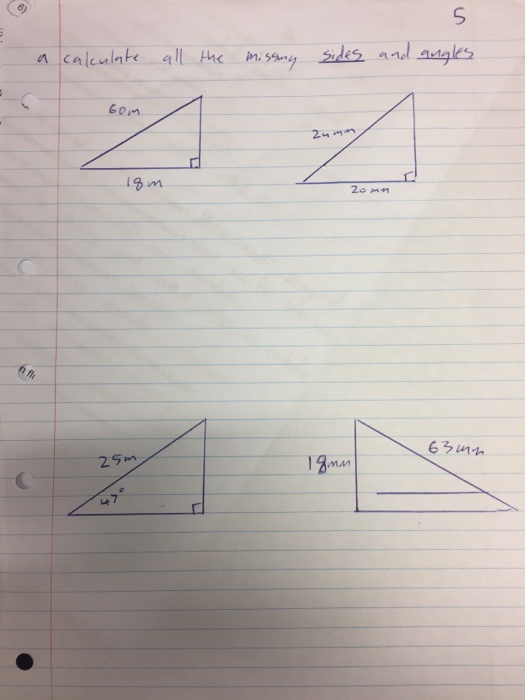 Solved Calculate all the missing sides and angles | Chegg.com