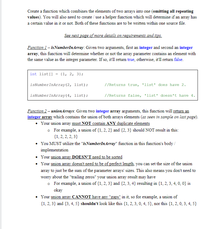 Solved Create a function which combines the elements of two | Chegg.com