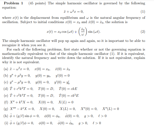 Solved I Need Help With This Question The Simple Harmoni Chegg Com