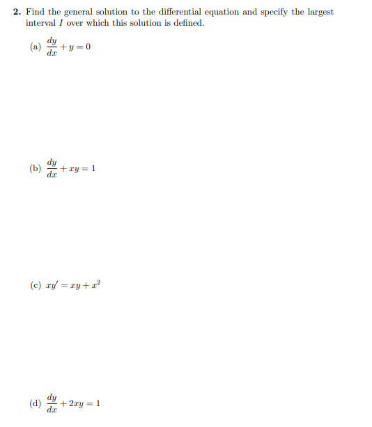 Solved 2. Find the general solution to the differential | Chegg.com