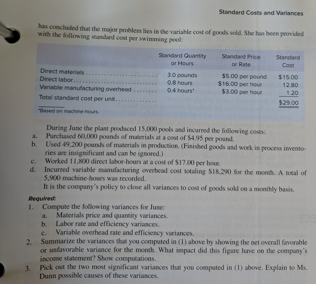 Solved PROBLEM 10-15 Comprehensive Variance Analysis LO10-1, | Chegg.com