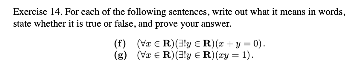 Solved Exercise 14. For each of the following sentences, | Chegg.com