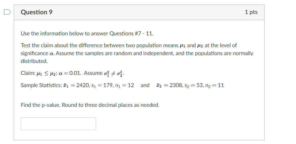 Solved Question 3 1 pts Use the information below to answer | Chegg.com