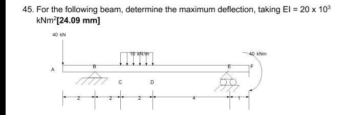 Solved For the following beam, determine the maximum | Chegg.com