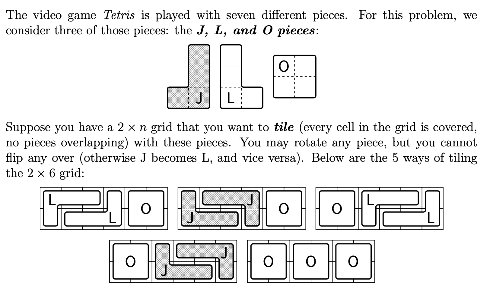 Solved The video game Tetris is played with seven different | Chegg.com