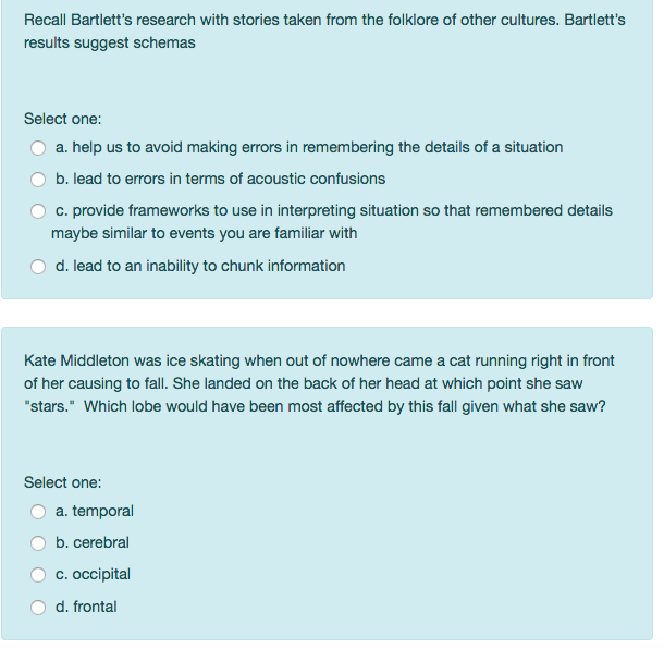 bartlett's experiment in which english participants