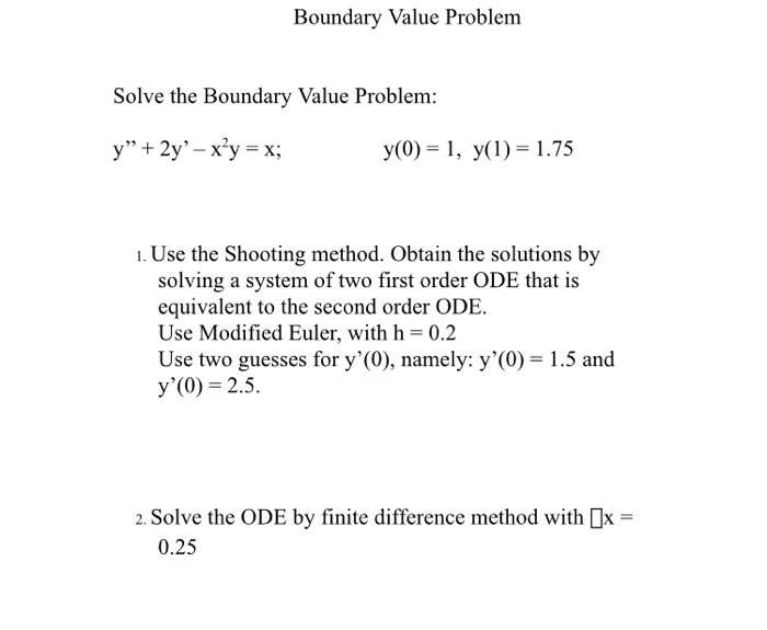 Solved Boundary Value Problem Solve The Boundary Value | Chegg.com