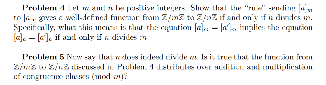 Solved n Problem 4 Let m and n be positive integers. Show | Chegg.com