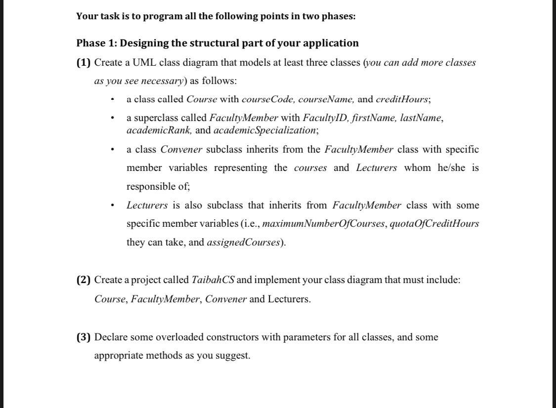 Solved Your task is to program all the following points in | Chegg.com