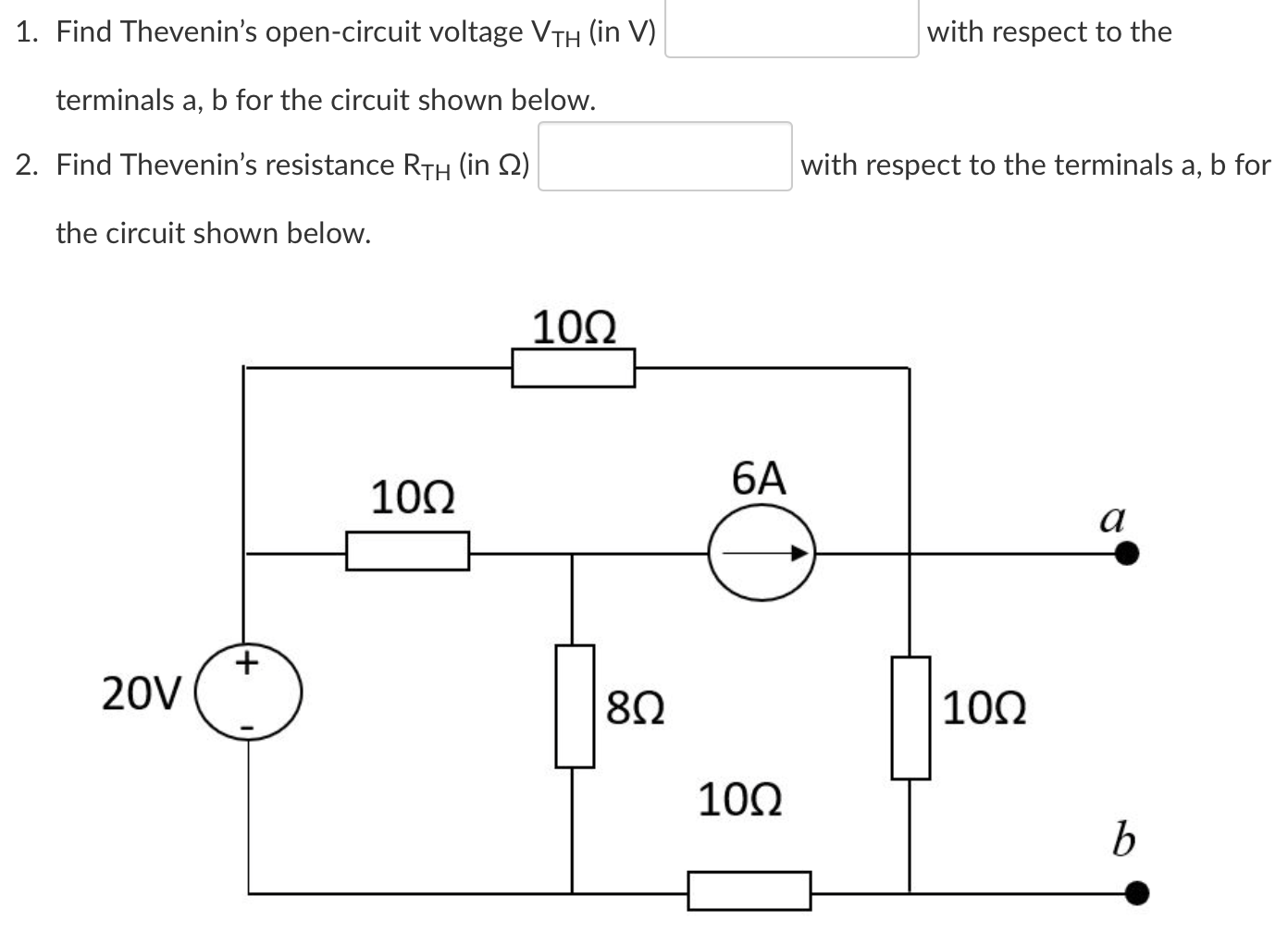 Solved 1. Find Thevenin's Open-circuit Voltage VTH (in V ) | Chegg.com