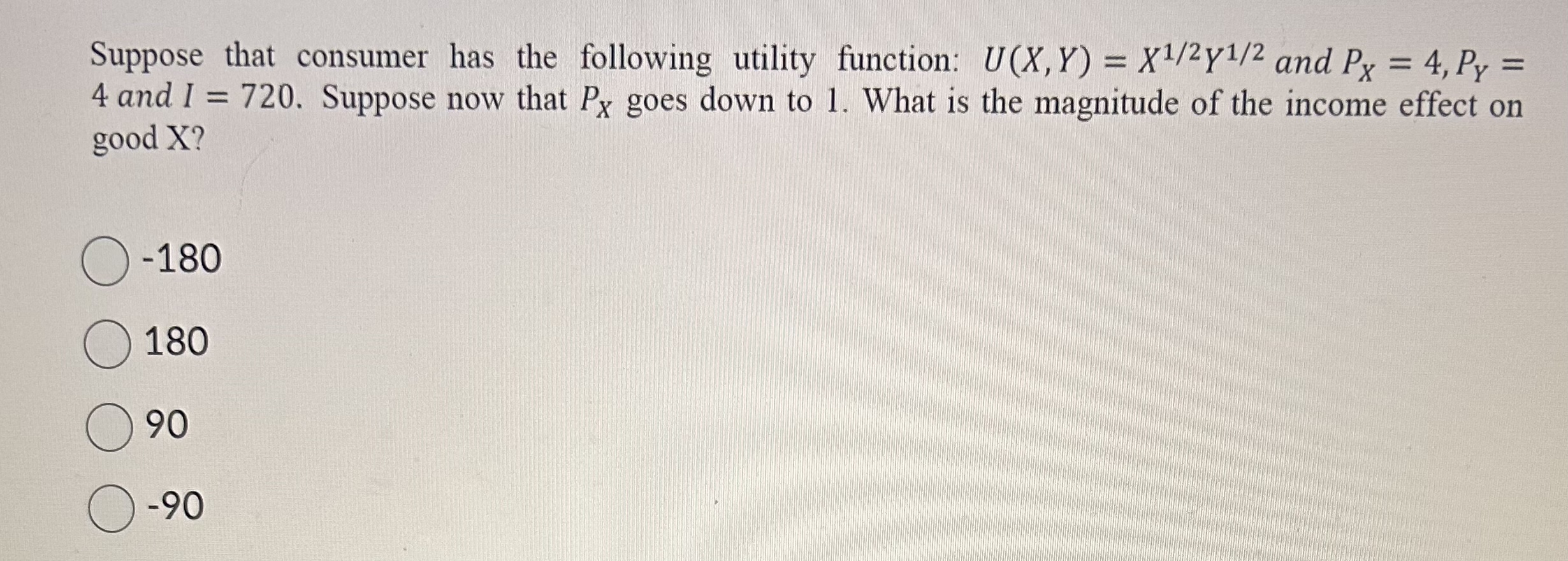 Solved Suppose That Consumer Has The Following Utility | Chegg.com