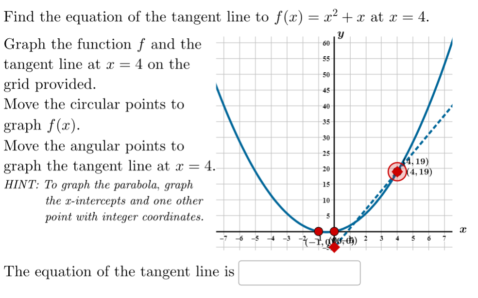 Solved Find the equation of the tangent line to f(x)=x2+x at | Chegg.com