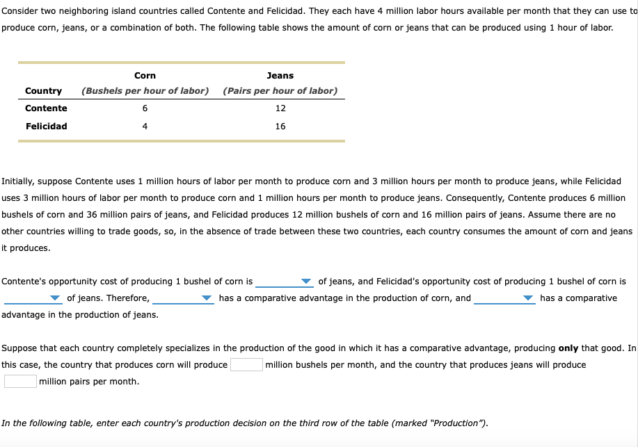 Solved Calculate the gains from tradethat is, the amount by