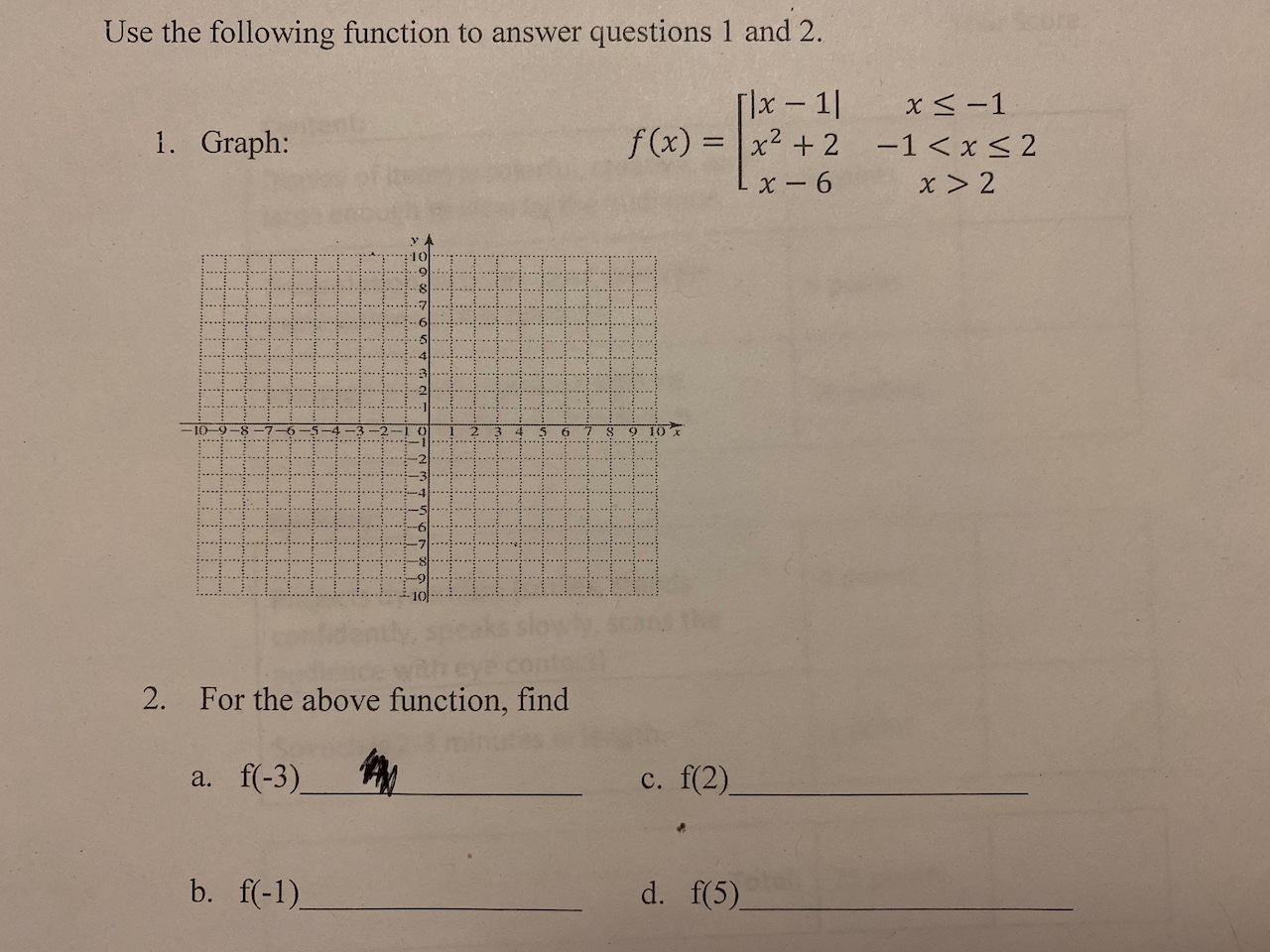 Solved Use the following function to answer questions 1 and | Chegg.com
