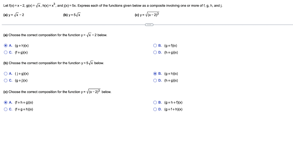 Solved Let Fxx−2gxxhxx3 And Jx5x Express