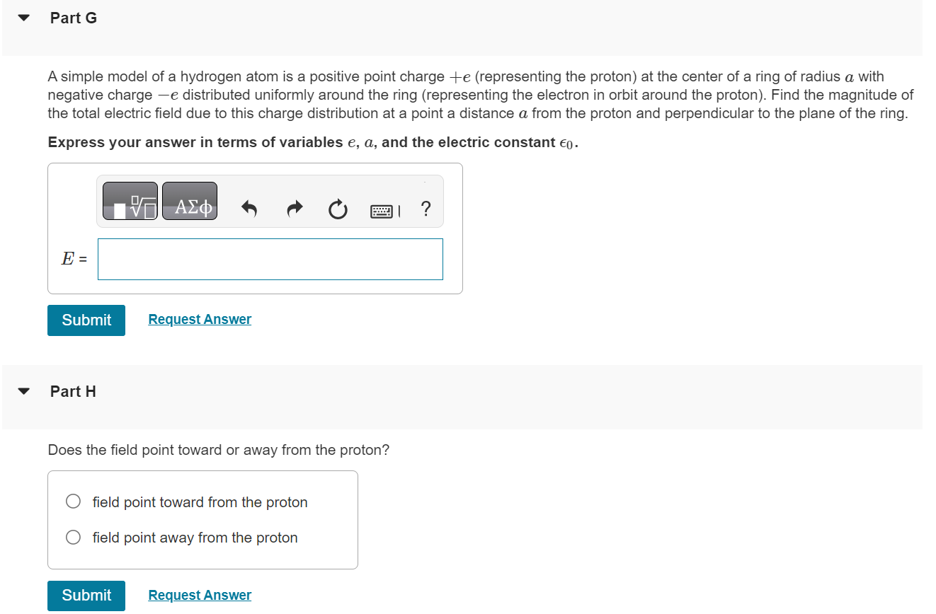 Solved A simple model of a hydrogen atom is a positive point | Chegg.com