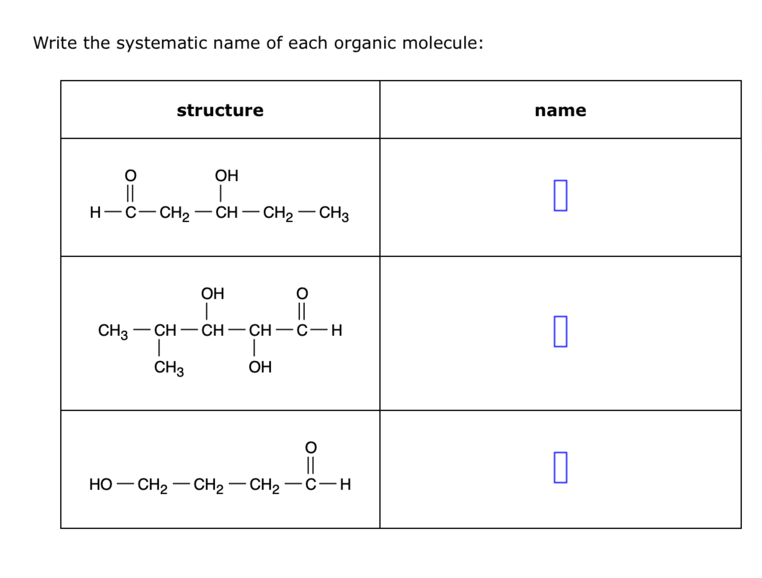 Write the systematic name of each organic molecule: | Chegg.com