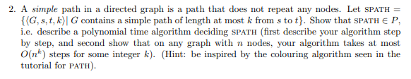 Solved 2. A simple path in a directed graph is a path that | Chegg.com