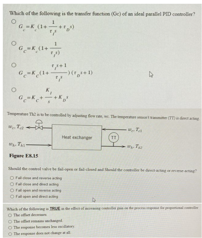 Solved Which of the following is the transfer function (Gc) | Chegg.com