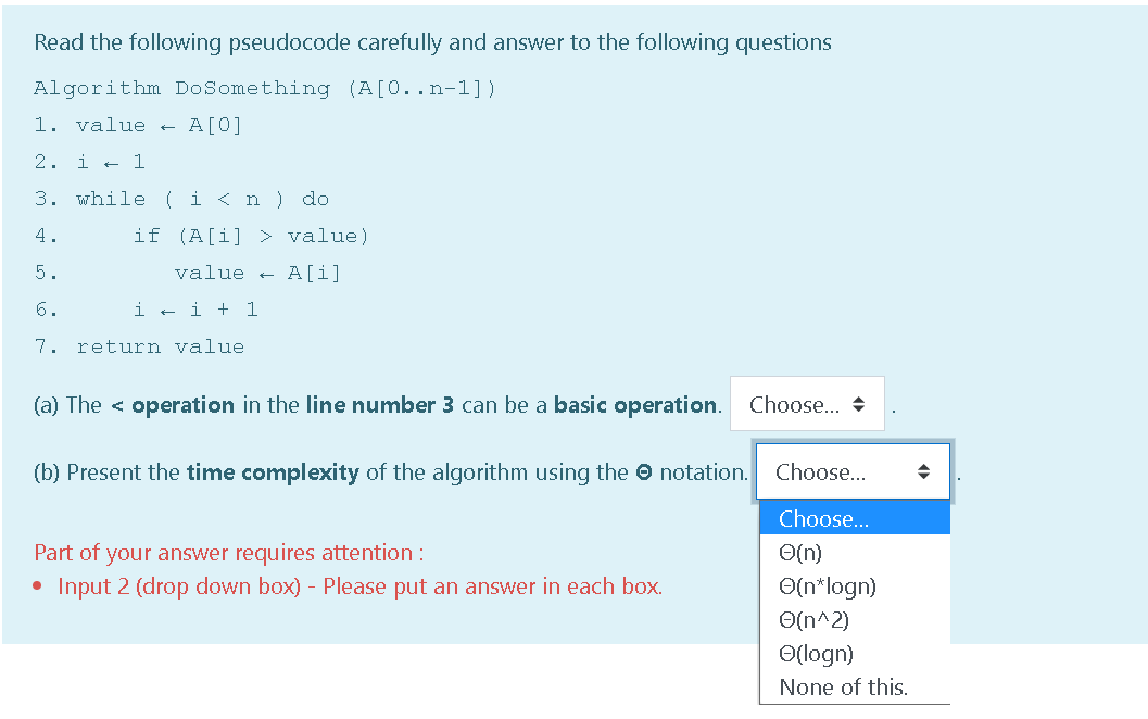 Solved Read the following pseudocode carefully and answer to | Chegg.com