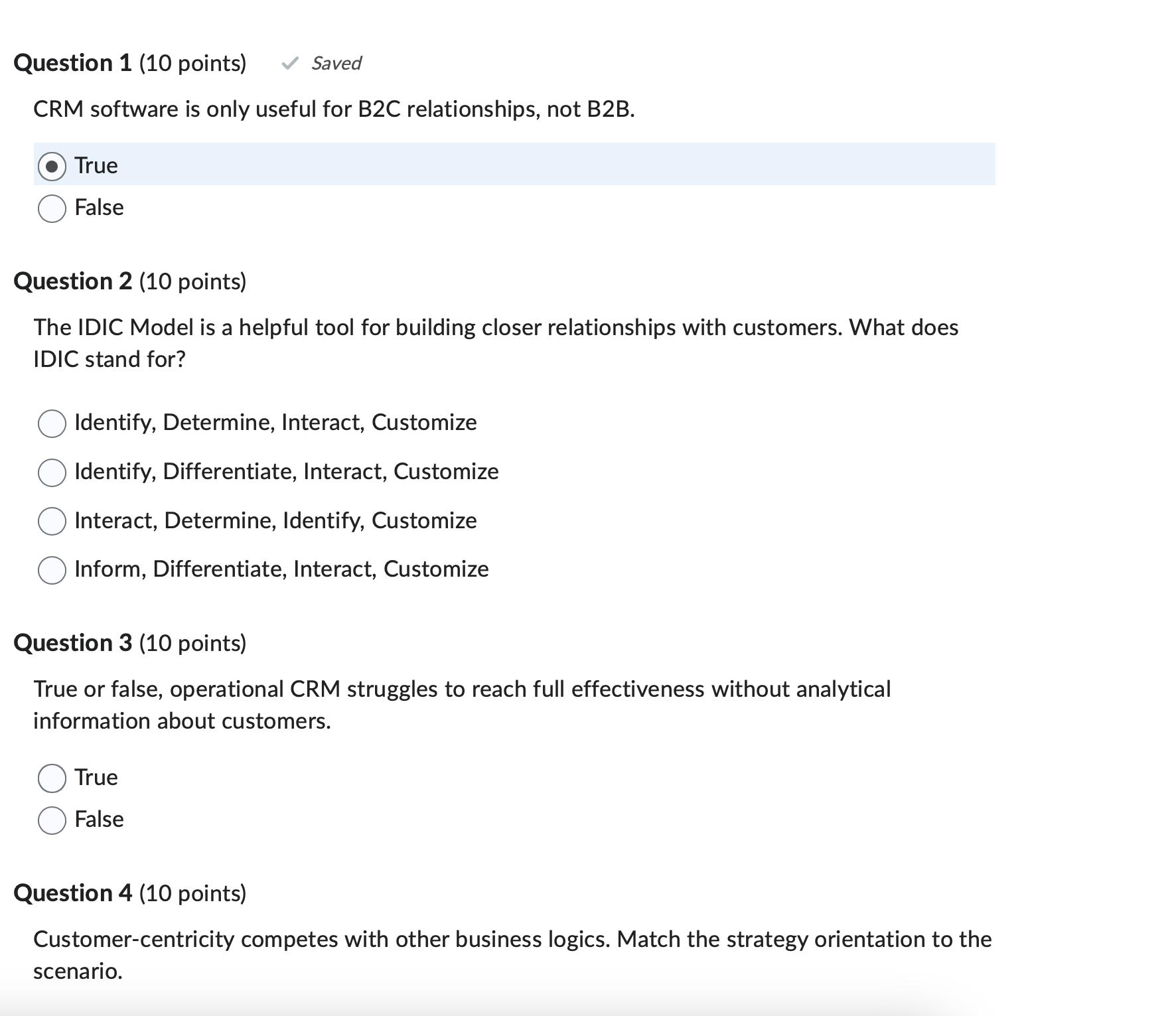Solved CRM software is only useful for B2C relationships, | Chegg.com