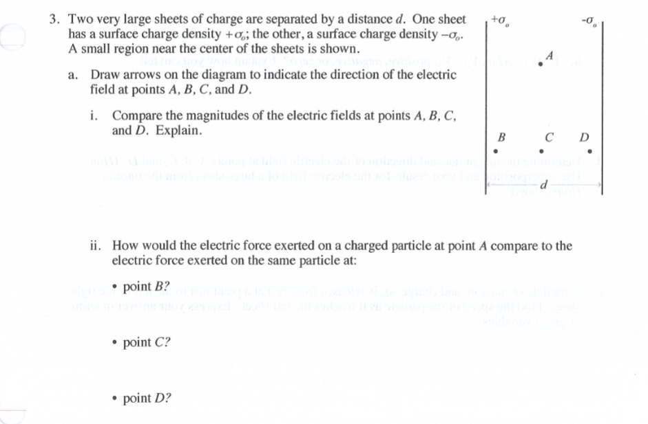 Two Very Large Sheets Of Charge Are Separated By A | Chegg.com