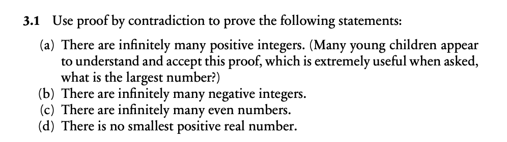 Solved 3.1 Use proof by contradiction to prove the following | Chegg.com