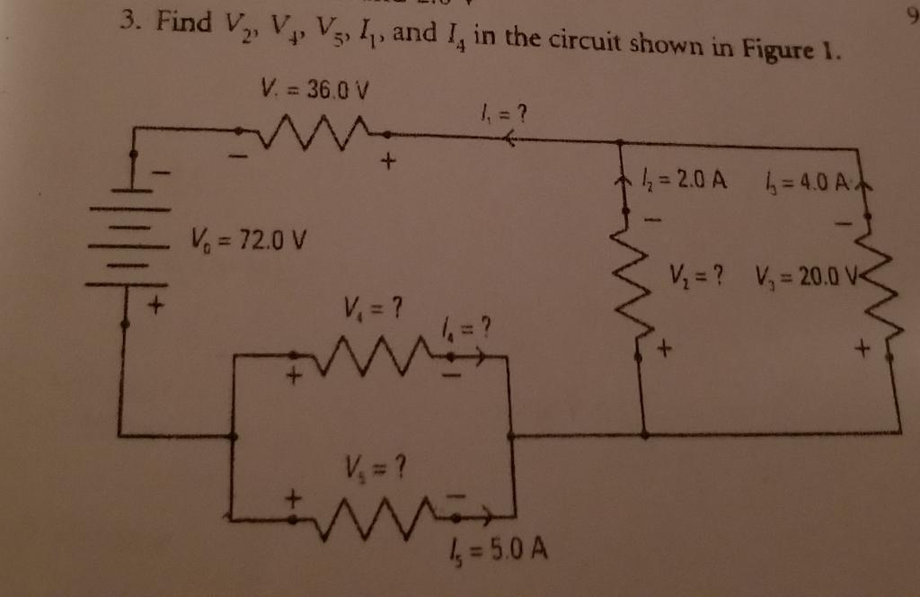 Solved 3 Find V2 Vf V5 I1 And I4 In The Circuit Shown In