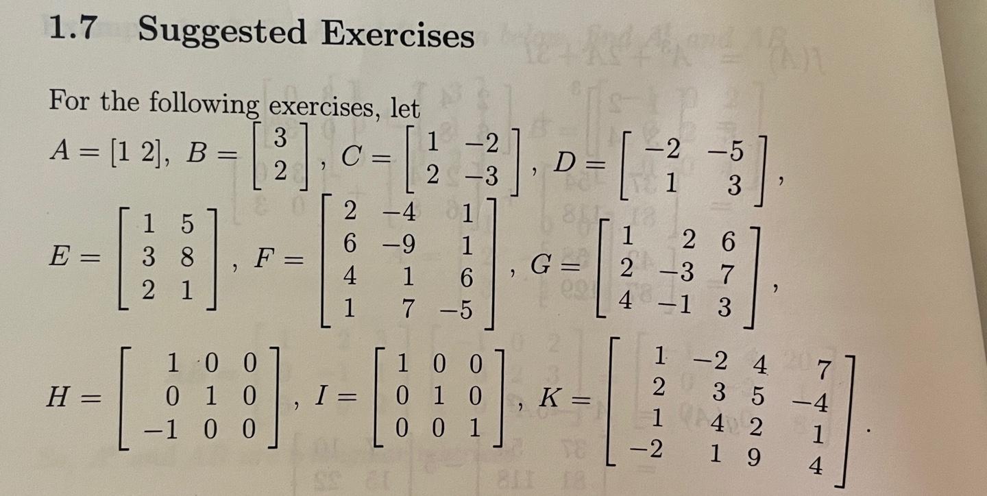 Solved For The Following Exercises, Let | Chegg.com