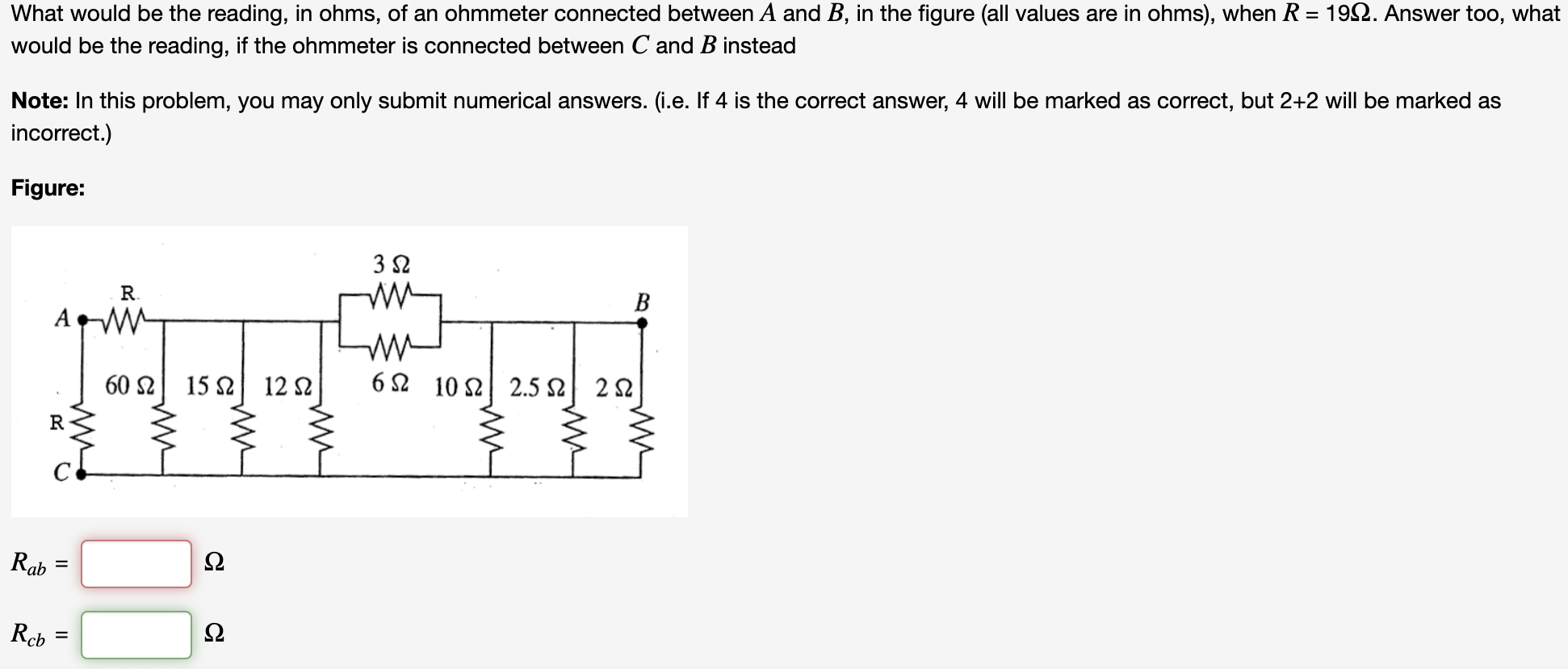 Solved What would be the reading, in ohms, of an ohmmeter | Chegg.com