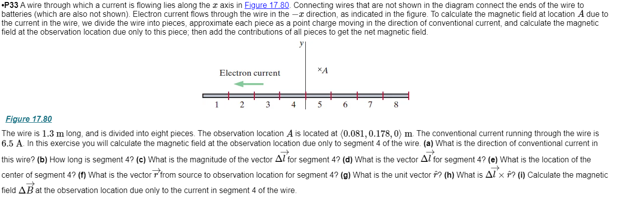 Solved •P33 A wire through which a current is flowing lies | Chegg.com